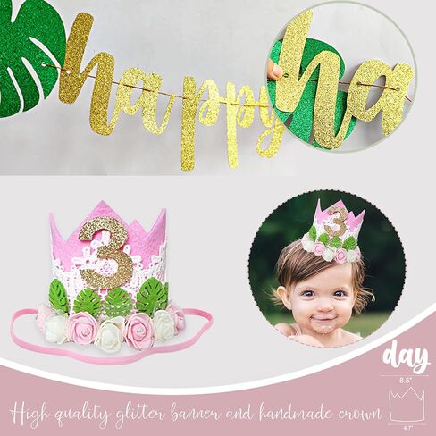 Young Wild & Three Birthday Decorations Supplies, Wild Three Birthday Decorations for Girl, Jungle Safari Animal 3rd Birthday Decorations Girl in Kuwait