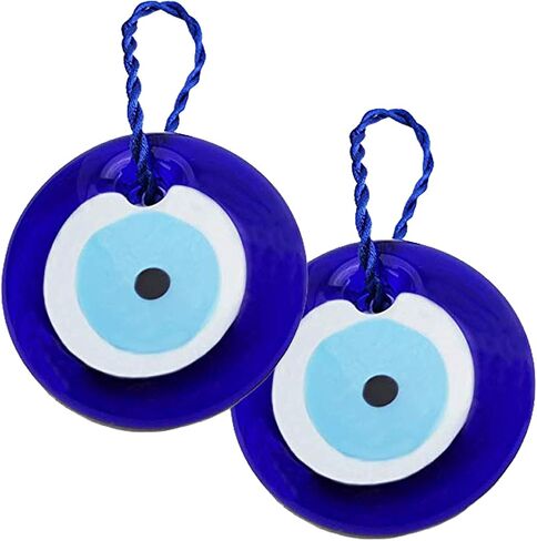Large Size Turkish Blue Evil Eye (Nazar) ~ Blue Glass Evil Eye Amulet Charm Pendant for Protection Home Decor Idea (1 Pack) in Saudi Arabia