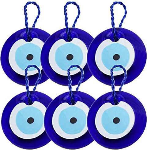 Large Size Turkish Blue Evil Eye (Nazar) ~ Blue Glass Evil Eye Amulet Charm Pendant for Protection Home Decor Idea (1 Pack) in Saudi Arabia