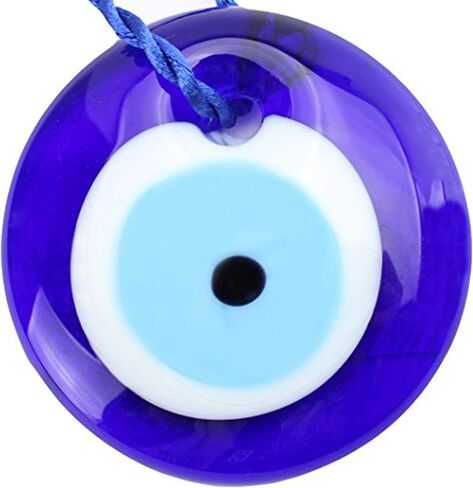 Large Size Turkish Blue Evil Eye (Nazar) ~ Blue Glass Evil Eye Amulet Charm Pendant for Protection Home Decor Idea (1 Pack) in Saudi Arabia