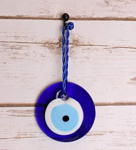 Large Size Turkish Blue Evil Eye (Nazar) ~ Blue Glass Evil Eye Amulet Charm Pendant for Protection Home Decor Idea (1 Pack) in Saudi Arabia