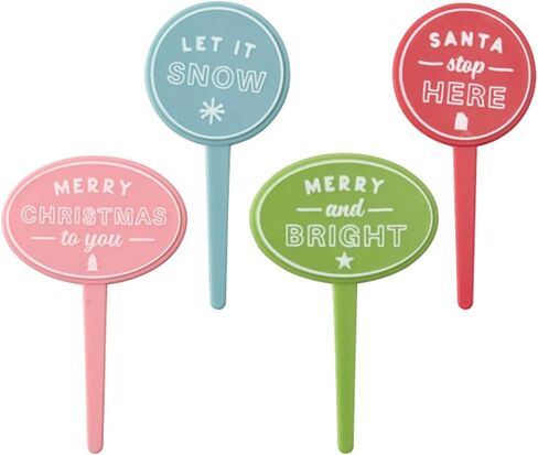 Merry and Bright Holiday Christmas Cupcake Picks - 24 pc in Saudi Arabia
