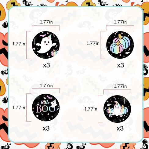 أغطية كب كيك الهالوين ليتل بو جوست لتزيين حفلات استقبال الأطفال للفتيات، 36 قطعة من أغطية حلوى الباستيل معكرون وأغطية كب كيك ديكورات تكشف عن نوع الجنس لوازم حفلات أعياد الميلاد in Kuwait
