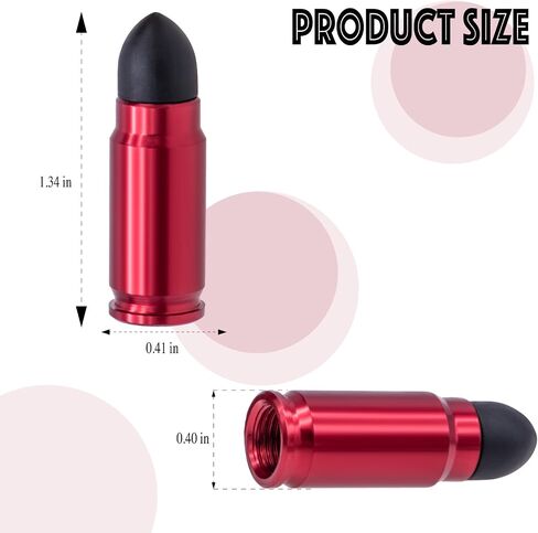 4PCS Bullet Style Tire Valve Stem Caps, Plastic Tip Tire Valve Caps, Aluminum Alloy Dustproof Waterproof Valve Caps Cover fits Cars, Trucks, Bikes, Motorcycles and Bicycles(Red) in Saudi Arabia
