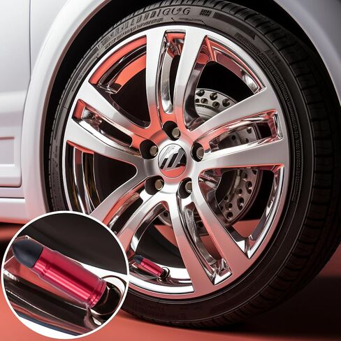 4PCS Bullet Style Tire Valve Stem Caps, Plastic Tip Tire Valve Caps, Aluminum Alloy Dustproof Waterproof Valve Caps Cover fits Cars, Trucks, Bikes, Motorcycles and Bicycles(Red) in Saudi Arabia