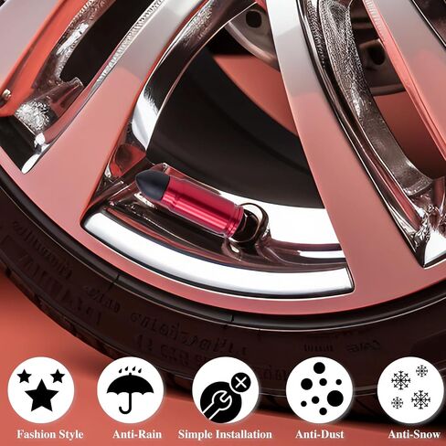 4PCS Bullet Style Tire Valve Stem Caps, Plastic Tip Tire Valve Caps, Aluminum Alloy Dustproof Waterproof Valve Caps Cover fits Cars, Trucks, Bikes, Motorcycles and Bicycles(Red) in Saudi Arabia