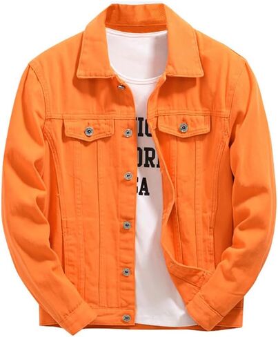 GINZOUS Men's Jean Fancy Color Denim Jacket in Kuwait