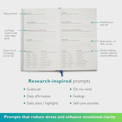 The Stress-Relief & Selfcare Journal - 180 Days Daily Reflection Notebook - The Anti-Anxiety Notebook - Guided Mental Healthy Journal for Women & Men - 2024 (White - Minimalist Bliss) in Saudi Arabia