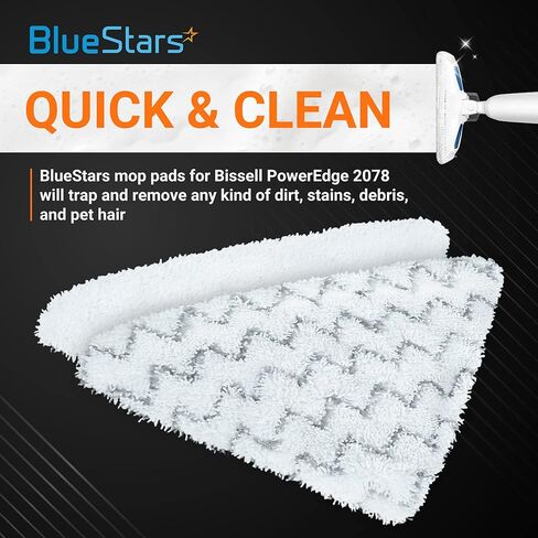 BlueStars Pack of 6 Microfiber Steam Mop Pads Compatible with Bissell PowerEdge Lift-Off Steam Mop Cleaner Series 2078 20781 2165 in Saudi Arabia