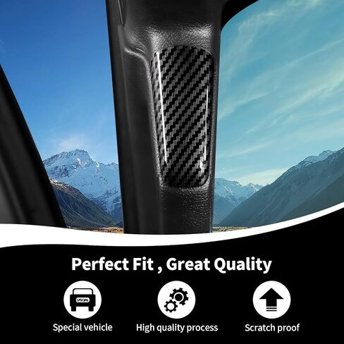 A/B Pillar Grab Handle Covers Trim Compatible with Jeep Wrangler JL JLU 2018-2023 4-Door, Carbon Fiber in Saudi Arabia