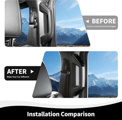A/B Pillar Grab Handle Covers Trim Compatible with Jeep Wrangler JL JLU 2018-2023 4-Door, Carbon Fiber in Saudi Arabia