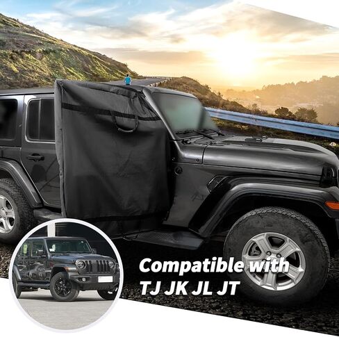 Jimen Compatible with Jeep Wrangler TJ JK JL Gladiator JT, 2PCS Front Door Storage Bags with Carry Handles in Saudi Arabia