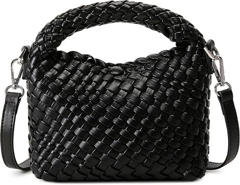 Fashion Small Woven Bag for Women, Handmade MINI HOBO Tote Bag Crossbody Handbag Travel Summer Beach Bag in Kuwait