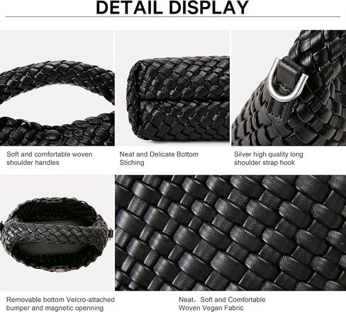 Fashion Small Woven Bag for Women, Handmade MINI HOBO Tote Bag Crossbody Handbag Travel Summer Beach Bag in Kuwait