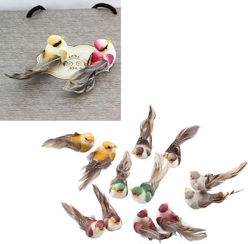 12pcs Artificial Birds, Simulation Foam Feather Birds Decorative Sparrow Bird Ornaments for Crafts Clip on Fake Birds Christmas Tree Decorations Garden Decor in Saudi Arabia