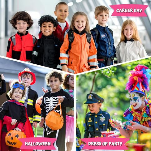 Doctor Costume for Kids Scrubs Real Stethoscope Lab Coat Halloween Costumes Career Day Costume For Kids Girls 3-12 in Saudi Arabia