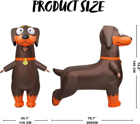 Spooktacular Creations Kids Halloween Inflatable Costumes, Dachshund Full Body Blow Up Costumes for Halloween Animal Cosplay Themed Party in Saudi Arabia