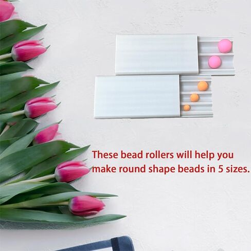 SPANSEE 2 PCS Round Shape Polymer Clay Bead Roller, Bead Maker, Bead Roller Tool, Clay Roller, Modelling Clay Making Tool, Helps You Make Round Shape Beads in 5 Sizes in Saudi Arabia