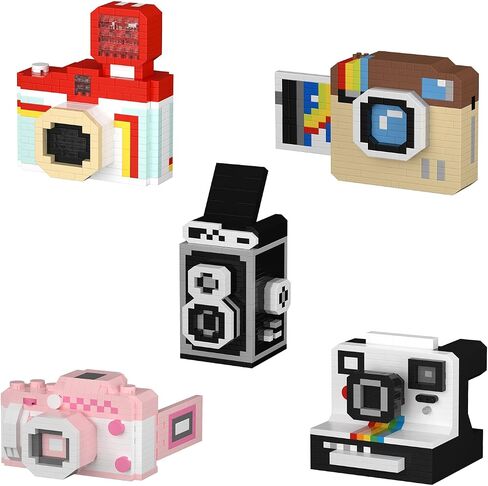 Classic Retro Camera DIY Camera Series - Cute Cameras Series Mini Bricks Micro Building Kit Toys, Desktop Ornaments Compatible with Nano for Kids in Saudi Arabia