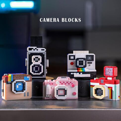 Classic Retro Camera DIY Camera Series - Cute Cameras Series Mini Bricks Micro Building Kit Toys, Desktop Ornaments Compatible with Nano for Kids in Saudi Arabia