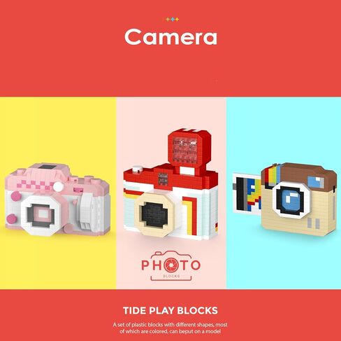 Classic Retro Camera DIY Camera Series - Cute Cameras Series Mini Bricks Micro Building Kit Toys, Desktop Ornaments Compatible with Nano for Kids in Saudi Arabia