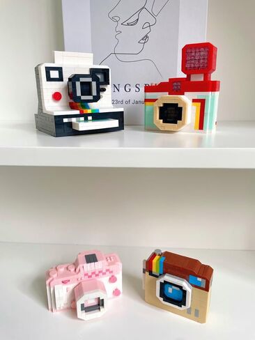 Classic Retro Camera DIY Camera Series - Cute Cameras Series Mini Bricks Micro Building Kit Toys, Desktop Ornaments Compatible with Nano for Kids in Saudi Arabia