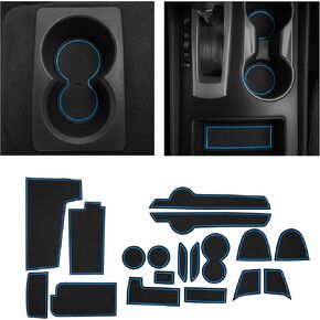 CupHolderHero يناسب إكسسوارات Nissan Altima 2013-2018، حشوات حامل أكواب داخلية فاخرة مضادة للانزلاق ومضادة للغبار، وسجادات بطانة وحدة التحكم المركزية، وبطانات جيب الباب، مجموعة 18 قطعة (زخرفة حمراء) in Kuwait