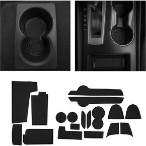 CupHolderHero fits Nissan Altima Accessories 2013-2018 Premium Custom Interior Non-Slip Anti Dust Cup Holder Inserts, Center Console Liner Mats, Door Pocket Liners 18pc Set (Red Trim)