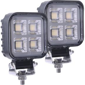 4.3 Inch LED Work Light, 140W 12600lm 2PCS 12/24V LED Work Lights, Simple Installation IP68 Waterproof, for Semi-Trailers Truck-Trailers Trucks Tractors UTV ATV SXS and Boats