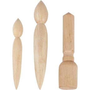 BENECREAT 3 Pcs 3 Styles Double Ended Pottery Spout Maker, Burlywood Ceramic Molds, Pottery Molds Set for Clay Spout Shaping, Trimming, Handmade Clay Beginners