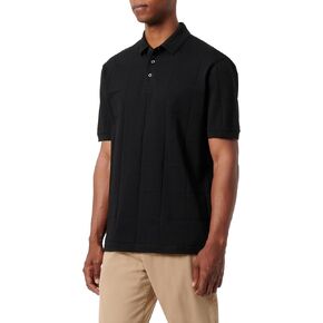 Armani Exchange Men's Cotton Jacquard Grid with Stacked Ax Logo Polo