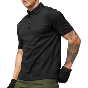 MIER Men's Outdoor Performance Tactical Polo Shirts Short and Long Sleeve, Moisture-Wicking in Kuwait