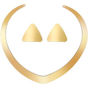Princess Costume Accessories Set Women Gold Necklace and Earrings Halloween Dress Up Jewelry