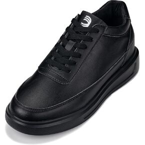 CALTO Men's Invisible Height Increasing Elevator Shoes - Ultra Light-Weight Lace-up Knitted Sporty Walker - 2.8 Inches Taller