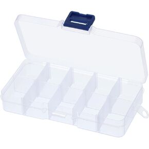 PATIKIL 4.9x2.5x0.8 Inch Nail Charm Organizer, Craft Organizers and Storage Box Grids Clear Plastic Organizer Box Bead Organizer Art Crafts Jewelry Fishing Tools, Transparent