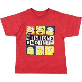 Seven Times Six Minions Movie Toddler Boys' Character Grid Kids Graphic Print Short Sleeve T-Shirt