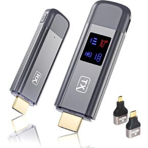 Wireless HDMI Transmitter and Receiver, TTQ Wireless HDMI Extender 4K Supported, Metal Housing, LED Display, 100FT Range, 2.4G&5G, for PC/Laptop/Camera/HDTV/Projector/TV Box, No App/Bluetooth Needed