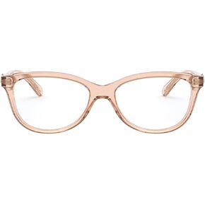 Coach HC6155F Low Bridge Fit Prescription Eyewear Frames, Transparent Peach/Demo Lens, 53 mm