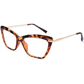 COASION Non-prescription Clear Lenses Eye Glasses for Women Cat Eye Glasses Small Frame With Spring Hinges