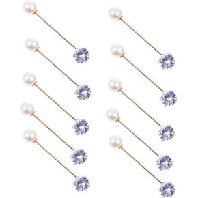 10pcs Cardigans Hat Safety Pearls Jewelry Pins Bag Decor Clasps Fancy Lapel Accessories Delicate Woman Dress Collar Scarf Clip Sweater Clothes Clips Brooch Dresses Blanket