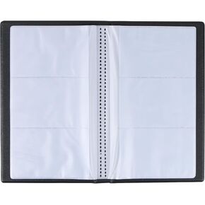 Business Card Organizer Business Card Holder Book, Portable Binder File Sleeve Storage, Business Card Holders, Name Card Binder Holder for Men & Women, 20 Sheets, Capacity 120 Cards, Black