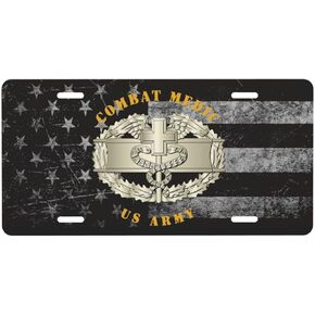 Combat Medic Badge License Plate Aluminum License Plate Decorative License Plate License Plate Cover