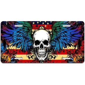Cow License Plate,Fantastic Hippie Cow with Flowers Car Front License Plate,Rust-Proof Aluminum Car Tags Novelty Decoration for Men Women,12.2" X 6.2"