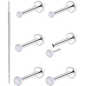 Ftovosyo 20G 18G Threadless Push in Nose Rings Studs Surgical Steel Pushin Nose Stud 2mm 2.5mm 3mm Round Opal Nose Piercing Jewelry for Women Men in Saudi Arabia