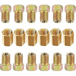 32.8Ft 3/16" Brake Line Kit & Brake Line Flaring Tool Kit, 3/16" Copper Coated Brake Line with 28Pcs Brake Line Fittings and 6 Threads Unions Flaring Tool Kit Double & Single Flares