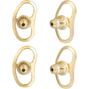 Earring Backs for Droopy Ears, JIACHARMED Locking Bullet Earring Backs Replacements for Studs Large Earring Backings 4pcs Tight Earring Lifter Backers for Heavy Earrings, Gold