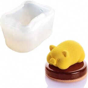 3D Pig Silicone Soap Mold Piggy Shape Fondant Cake Decorating Mould, Bakeware Mousse Candy Jelly Ice Lolly Pudding Sugar Craft Chocolate Mould Candle Making Mould, Resin Clay Molding Baking Mold