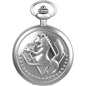 SIBOSUN Pocket Watch Steampunk Wolf Wolves Pattern Mens Chain Black Quartz Direwolf House Stark Game of Thrones