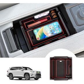 منظم وحدة التحكم المركزية من Autoorder لـ 2024 2025 Toyota Grand Highlander Accessories مسند الذراع صندوق تخزين صينية إدراج ثانوية مع 2 حصائر ملونة in Kuwait