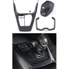 For RAV4 2024 2023 Gear Shift Protective Panel, Cup Holder Trims, Gear Shift Knob Cover Interior Center Console Anti-scratching Protectors for 2022 2021 2020 2019 Toyota RAV4- Sporty Carbon Fiber